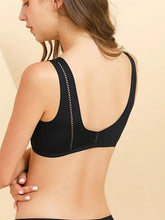 Front Closure Wide Strap Push-Up Wireless Bra Black